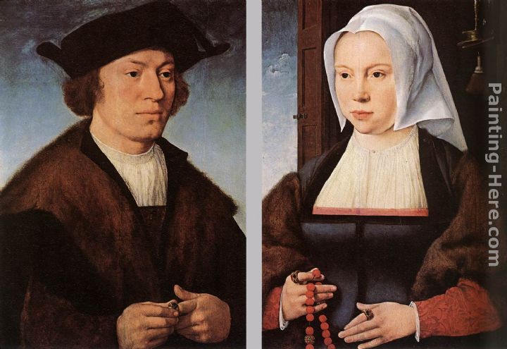 Portrait of a Man and Woman painting - Joos van Cleve Portrait of a Man and Woman art painting
